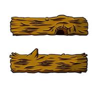 Vector Brown log. Building wood material. Natural element.