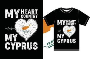 My Heart, My Country, My Cyprus. Typography Vector Design