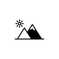 Mountain, Hill, Mount, Peak Solid Line Icon Vector Illustration Logo Template. Suitable For Many Purposes.