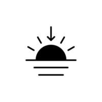 Sunrise, Sunset, Sun Solid Line Icon Vector Illustration Logo Template. Suitable For Many Purposes.