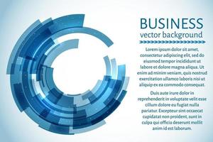 Blue circle business background. Technology concept. Easy to edit design template. Vector illustration.