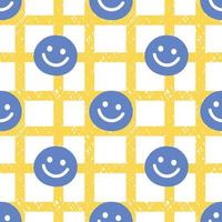 Seamless wallpaper with smiley faces. Decorate pillows, curtains, bottles, bedding, blankets, walls, wrapping paper or fabric patterns. Hand drawn vector. vector