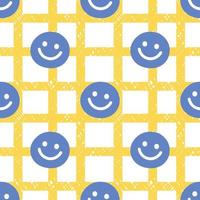 Seamless wallpaper with smiley faces. Decorate pillows, curtains, bottles, bedding, blankets, walls, wrapping paper or fabric patterns. Hand drawn vector. vector