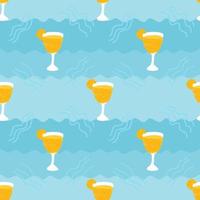 Seamless pattern with summer. Blue background with sea wave pattern. Decorative pattern. vector