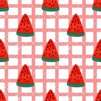 Seamless wallpaper with watermelon pattern. Summer is coming. Wrapping paper and decorative patterns. vector