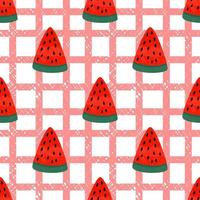 Seamless wallpaper with watermelon pattern. Summer is coming. Wrapping paper and decorative patterns. vector