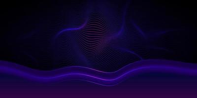 Fondo abstracto púrpura azul barra curva superpuesta de onda azul, ilustración vectorial. vector