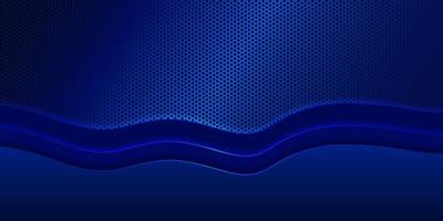 Blue abstract background hexagonal metal texture curved wave band,vector illustration. vector