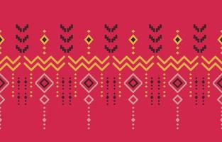 Pink ethnic handmade border beautiful art. Navajo seamless pattern in tribal, folk embroidery, Mexican, Peruvian, Indian, Moroccan, Turkey, and Uzbek style. Aztec motif geometric art ornament print. vector