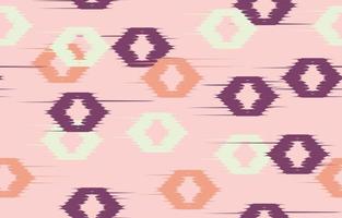 Beautiful Motif Ethnic Ikat. Seamless pink Kasuri pattern in tribal, folk embroidery, Mexican, Indian style.Aztec rhombus geometric art ornament print. slubby textured design for carpet, fabric. vector