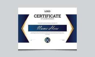 Creative Certificate Of Achievement design template. Elegant business diploma layout for training graduation or course completion, Print, mockup, vector