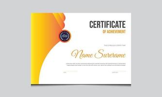 certificado de apreciación mejor plantilla de premio. naranja, negro con diseño en blanco. diseño de certificado creativo, impresión, maqueta vector