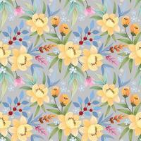 Colorful hand draw flowers seamless pattern.