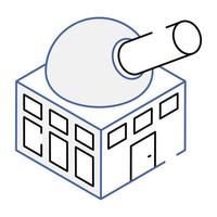 Easy to use isometric icon of observatory vector