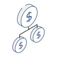 An icon of workflow isometric vector