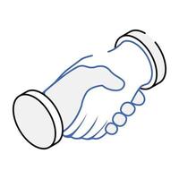 Modern isometric icon of handshake vector