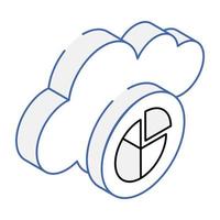 A cloud analytics isometric icon vector