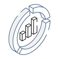 Modern isometric icon of pie graph vector