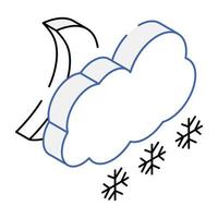 Extreme weather condition, icon of thunderstorm vector