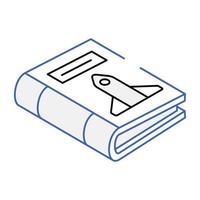 Skillfully crafted isometric icon of space book vector