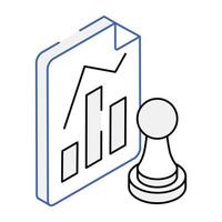 Trendy isometric icon of financial analytics vector