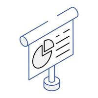 Modern isometric icon of business presentation vector