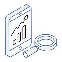 Modern outline isometric icon of data analysis vector