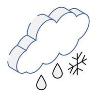 Extreme weather condition, icon of thunderstorm vector