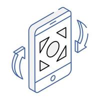 A mobile photography isometric icon vector