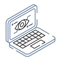 A cyber monitoring isometric icon design vector