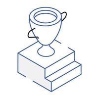 Modern isometric icon of a business success, trophy vector