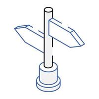 An isometric icon of signpost vector