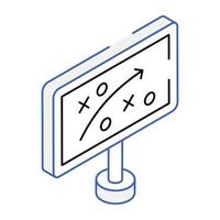 A graph plot isometric icon vector