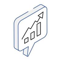 A graph plot isometric icon vector