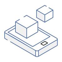 A 3d modelling isometric icon design vector