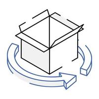 un diseño de icono isométrico de cubo de caja 3d vector