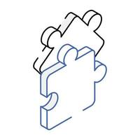 A jigsaw puzzle isometric icon vector