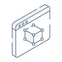 A 3d modelling isometric icon design vector