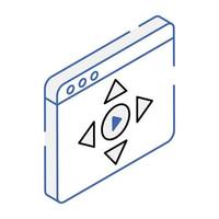 Modern isometric icon of web interface vector