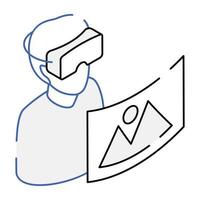 An icon of virtual reality isometric design vector