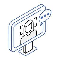 Trendy isometric icon of webinar vector