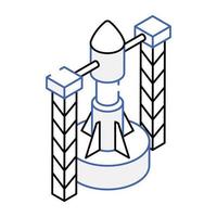 Grab this isometric icon of launch platform vector