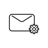 email with cogwheel. Email setting icon vector