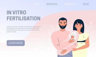 In vitro fertilization landing page. vector