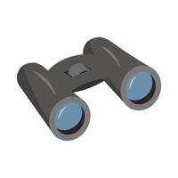 Classic binoculars with clear lenses 3D isometric. vector