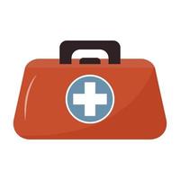 First aid kit. Medical kit box. Emergency, doctor, assistance, healthcare, accident and cure concept. vector