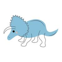 Cute dinosaur in doodle style. vector