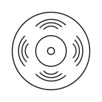 Music vinyl record in doodle style. Retro audio disk. vector