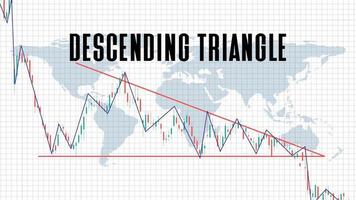 abstract background of descending triangle stock market on white background vector