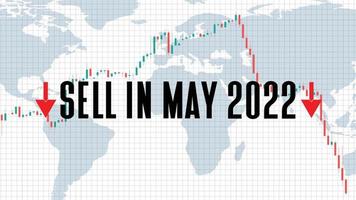 Antecedentes abstractos de vender en el mercado de valores de mayo de 2022 sobre fondo blanco. vector